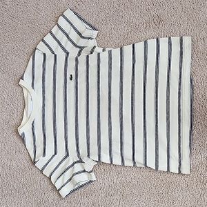 Lacoste Crewneck T-Shirt Small. Off white and navy stripes
